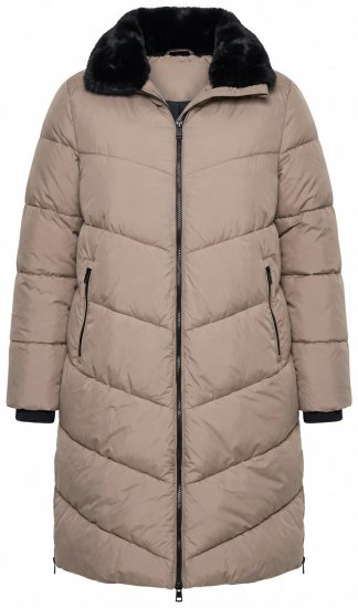 Ulla Popken 850041 Καπιτονέ παλτό Taupe - Παλτό - Γυναικεία Παλτό σε Μεγάλα Μεγέθη