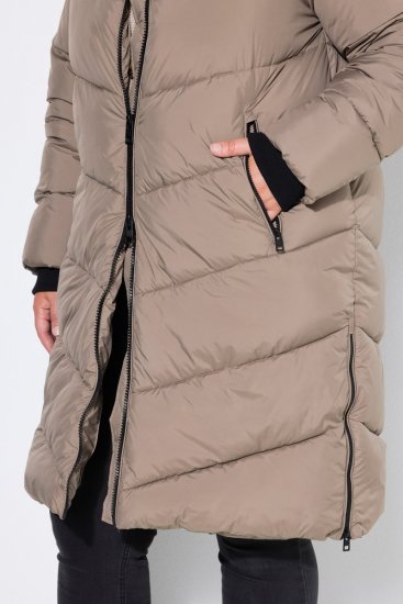 Ulla Popken 850041 Καπιτονέ παλτό Taupe - Παλτό - Γυναικεία Παλτό σε Μεγάλα Μεγέθη