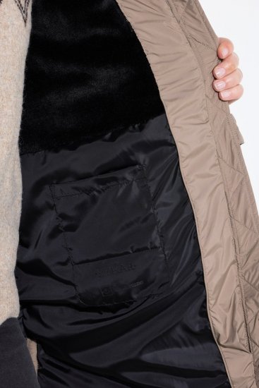 Ulla Popken 850041 Καπιτονέ παλτό Taupe - Παλτό - Γυναικεία Παλτό σε Μεγάλα Μεγέθη