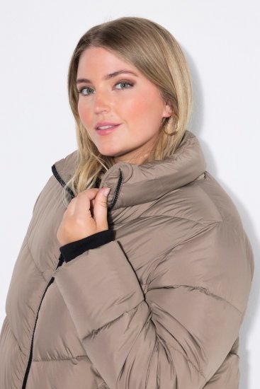 Ulla Popken 850041 Καπιτονέ παλτό Taupe - Παλτό - Γυναικεία Παλτό σε Μεγάλα Μεγέθη