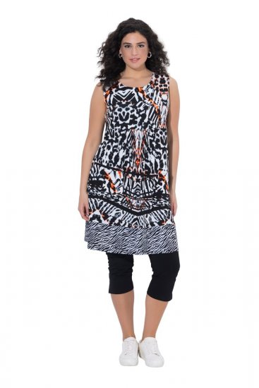 Ulla Popken 850175 Αμάνικο ζέρσεϊ φόρεμα με τσέπες Μαύρο - Καλοκαιρινά φορέματα - Γυναικεία Καλοκαιρινά Φορέματα Plus Size