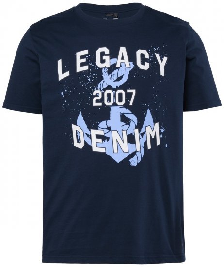 Men+ 440 Μπλουζάκι Legacy Denim Σκούρο μπλε - Μακό μπλουζάκια - Aνδρικά μπλουζεσ μεγάλα μεγέθη