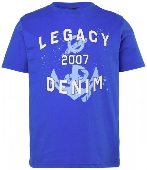 Men+ 440 Μπλουζάκι Legacy Denim Γαλάζιο - Μακό μπλουζάκια - Aνδρικά μπλουζεσ μεγάλα μεγέθη