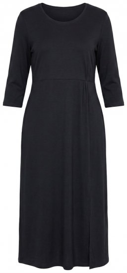 Ulla Popken 850910 Μάξι φόρεμα με μανίκια 3/4 Μαύρο - Μάξι φορέματα - Maxi Φορέματα σε Μεγάλα Μεγέθη