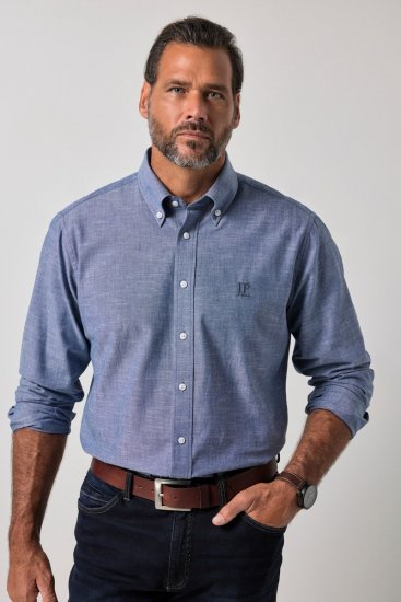 JP1880 850931 Πουκάμισο chambray με μακριά μανίκια Μπλε ντένιμ TALL - TALL Πουκάμισα - Πουκάμισα TALL για Ψηλούς Άνδρες