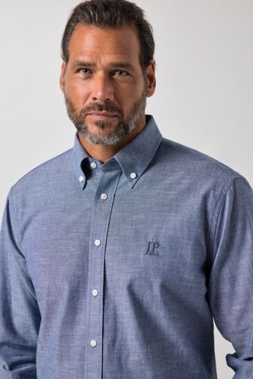 JP1880 850931 Πουκάμισο chambray με μακριά μανίκια Μπλε ντένιμ TALL - TALL Πουκάμισα - Πουκάμισα TALL για Ψηλούς Άνδρες
