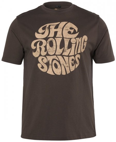 JP1880 851001 Rolling Stones Retro Logo Μπλουζάκι Φουντουκί - Μπλουζάκια συγκροτημάτων - Μπλουζάκια Band T-shirts