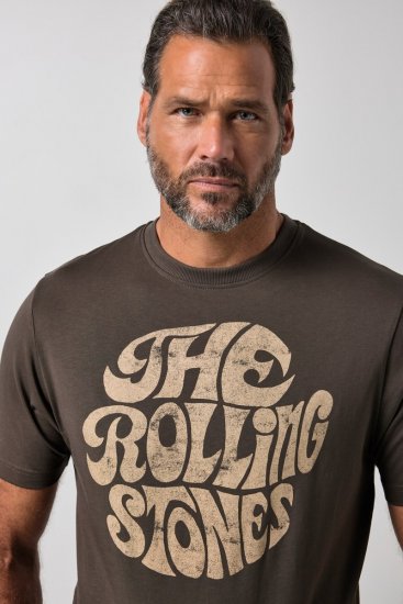 JP1880 851001 Rolling Stones Retro Logo Μπλουζάκι Φουντουκί - Μπλουζάκια συγκροτημάτων - Μπλουζάκια Band T-shirts