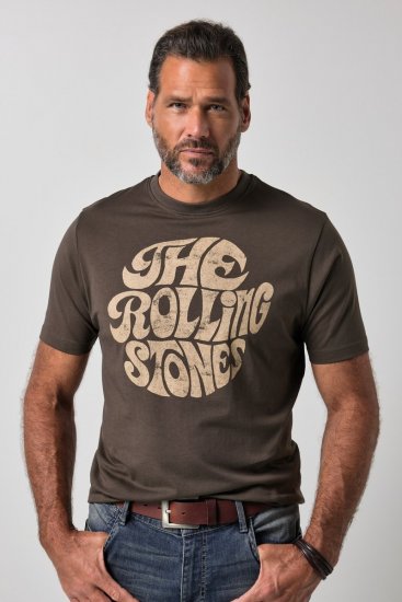 JP1880 851001 Rolling Stones Retro Logo Μπλουζάκι Φουντουκί - Μπλουζάκια συγκροτημάτων - Μπλουζάκια Band T-shirts
