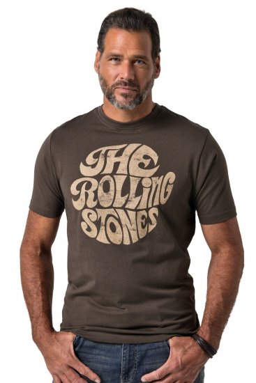 JP1880 851001 Rolling Stones Retro Logo Μπλουζάκι Φουντουκί - Μπλουζάκια συγκροτημάτων - Μπλουζάκια Band T-shirts