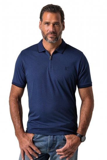 JP1880 851048 Πόλο με φερμουάρ Μπλε της νύχτας TALL - TALL Πόλο μπλουζάκια - Πόλο μπλουζάκια TALL