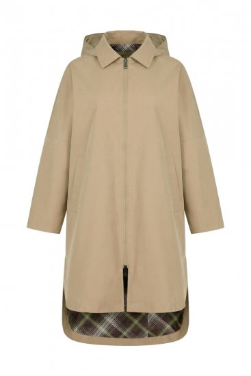 Ulla Popken 851764 Oversized παλτό με αποσπώμενη κουκούλα Άμμου - Παλτό - Γυναικεία Παλτό σε Μεγάλα Μεγέθη
