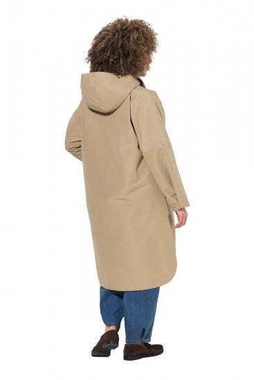 Ulla Popken 851764 Oversized παλτό με αποσπώμενη κουκούλα Άμμου - Παλτό - Γυναικεία Παλτό σε Μεγάλα Μεγέθη