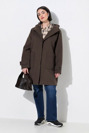 Ulla Popken 851803 Παλτό duffle Σκούρο καφέ - Παλτό - Γυναικεία Παλτό σε Μεγάλα Μεγέθη