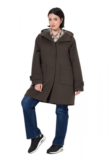 Ulla Popken 851803 Παλτό duffle Σκούρο καφέ - Παλτό - Γυναικεία Παλτό σε Μεγάλα Μεγέθη