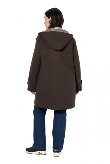 Ulla Popken 851803 Παλτό duffle Σκούρο καφέ - Παλτό - Γυναικεία Παλτό σε Μεγάλα Μεγέθη