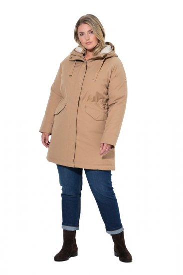 Ulla Popken 852028 Παρκά Μπεζ - Παλτό - Γυναικεία Παλτό σε Μεγάλα Μεγέθη