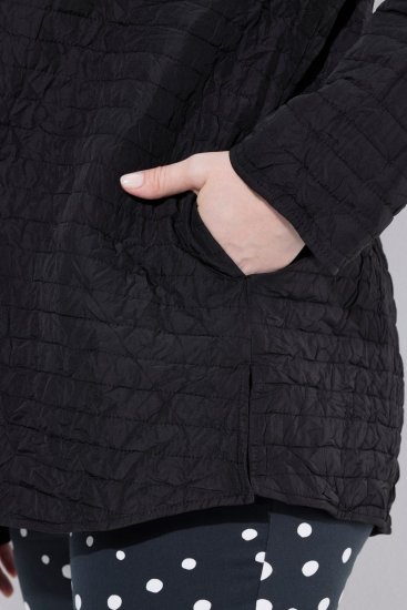 Ulla Popken 852076 Καπιτονέ μπουφάν από κρεπ με όρθιο γιακά Μαύρο - Μπουφάν - Γυναικεία μπουφάν μεγάλα μεγέθη
