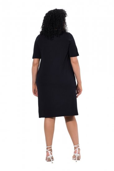 Ulla Popken 852079 Ριγέ φόρεμα t-shirt Μαύρο - Φορέματα - Φορέματα για όλα τα μεγέθη