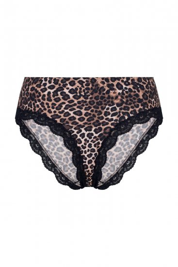 Ulla Popken 853106 Στρινγκ με animal print Μαύρο - Κυλοτάκια - 