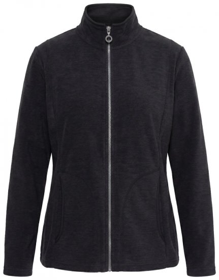 Ulla Popken 853668 Μπουφάν fleece με όρθιο γιακά Μαύρο - Ρούχα φλις - 