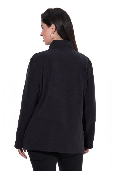 Ulla Popken 853668 Μπουφάν fleece με όρθιο γιακά Μαύρο - Ρούχα φλις - 