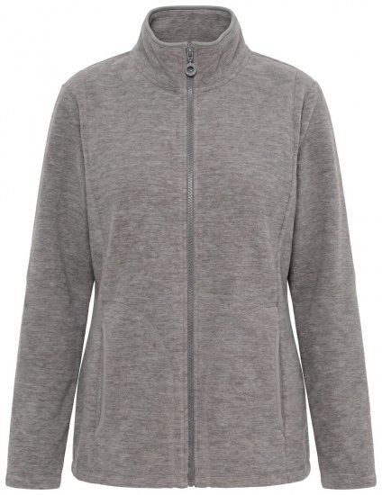 Ulla Popken 853668 Μπουφάν fleece με όρθιο γιακά Γκρι - Ρούχα φλις - 