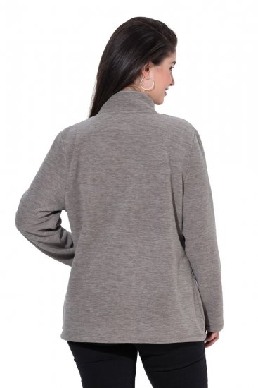 Ulla Popken 853668 Μπουφάν fleece με όρθιο γιακά Γκρι - Ρούχα φλις - 