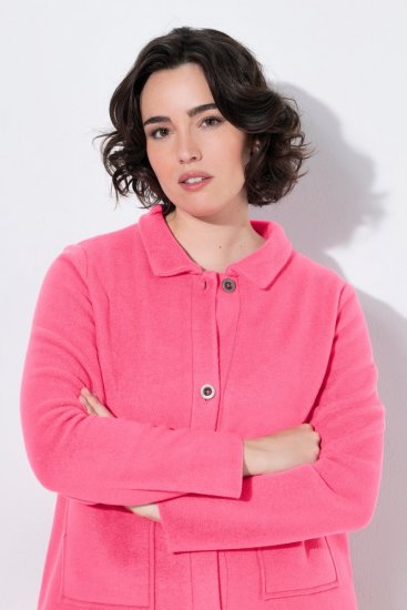 Ulla Popken 854200 Μπουφάν fleece Ροζ - Μπουφάν - Γυναικεία μπουφάν μεγάλα μεγέθη