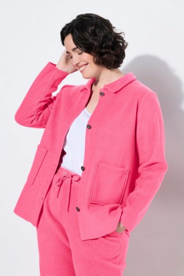Ulla Popken 854200 Μπουφάν fleece Ροζ - Μπουφάν - Γυναικεία μπουφάν μεγάλα μεγέθη