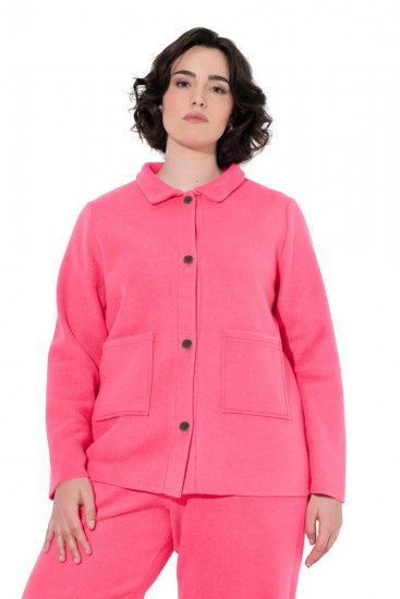 Ulla Popken 854200 Μπουφάν fleece Ροζ - Μπουφάν - Γυναικεία μπουφάν μεγάλα μεγέθη