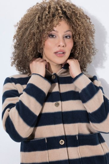 Ulla Popken 854366 Μπουφάν fleece Ανοιχτό καφέ - Μπουφάν - Γυναικεία μπουφάν μεγάλα μεγέθη