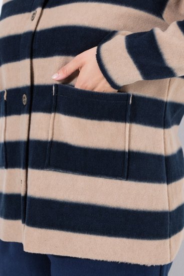 Ulla Popken 854366 Μπουφάν fleece Ανοιχτό καφέ - Μπουφάν - Γυναικεία μπουφάν μεγάλα μεγέθη