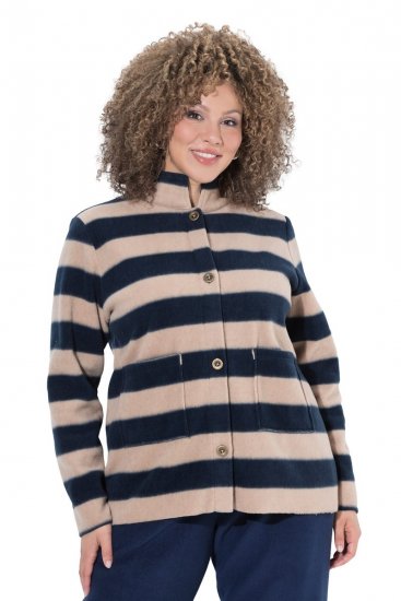 Ulla Popken 854366 Μπουφάν fleece Ανοιχτό καφέ - Μπουφάν - Γυναικεία μπουφάν μεγάλα μεγέθη