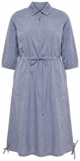 Ulla Popken 854413 Μίντι φόρεμα με κορδόνι Γκρι - Μίντι φορέματα - Γυναικεία Midi Φορέματα σε Μεγάλα Μεγέθη