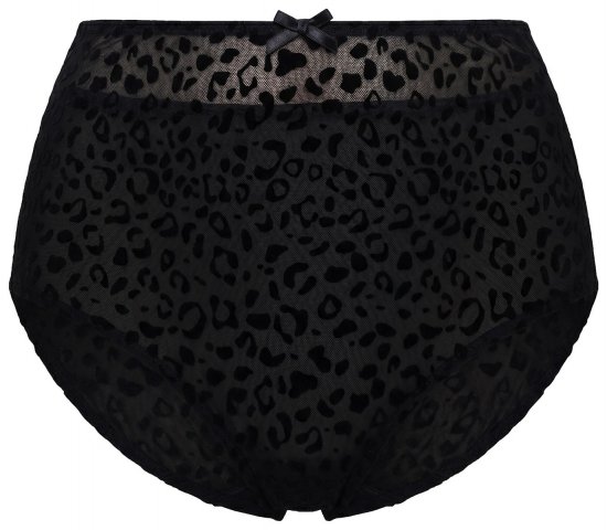 Ulla Popken 854551 Μποξεράκια με animal print Μαύρο - Κυλοτάκια - 