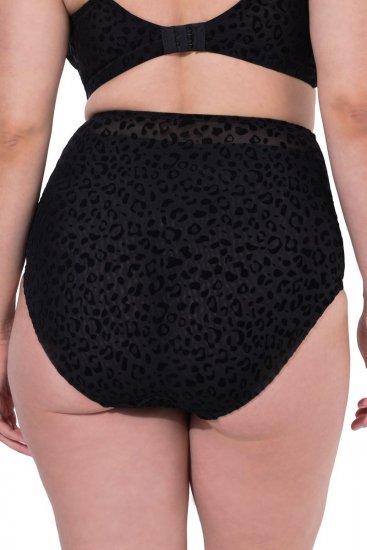 Ulla Popken 854551 Μποξεράκια με animal print Μαύρο - Κυλοτάκια - 