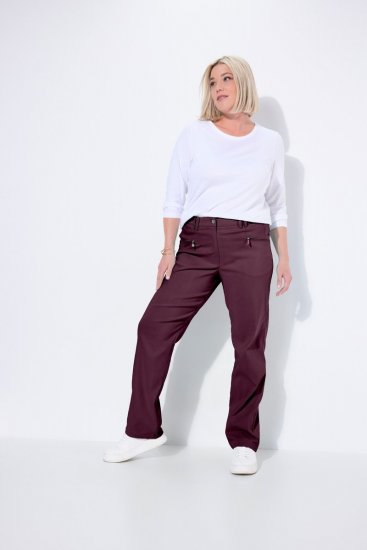 Ulla Popken 854987 Ζεστό ελαστικό παντελόνι με άνετη μέση Μελιτζανί - Παντελόνια από ύφασμα - Γυναικεία Υφασμάτινα Παντελόνια Μεγάλα Μεγέθη