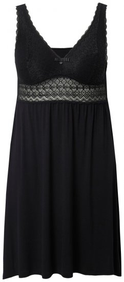 Ulla Popken 855428 Νεγκλιζέ με δαντέλα Μαύρο - Νυχτικά - 