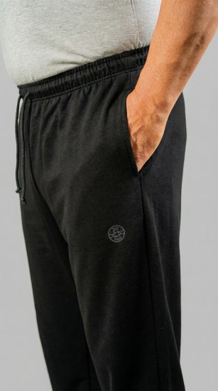 20 Nodi Grecale Stretch Fleece Cotton Sports Pants with Enzyme and Soft Touch Treatment Black - Αθλητικές φόρμες/σορτσάκια - Αθλητικές Φόρμες ανδρικεσ μεγάλα μεγέθη