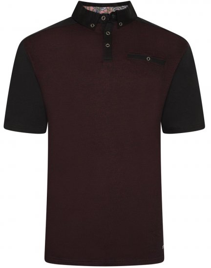 Kam Jeans 5490 Jersey Weave Contrast Polo Black - Πόλο μπλουζάκια - Aνδρικά μπλουζακια πολο μεγάλα μεγέθη