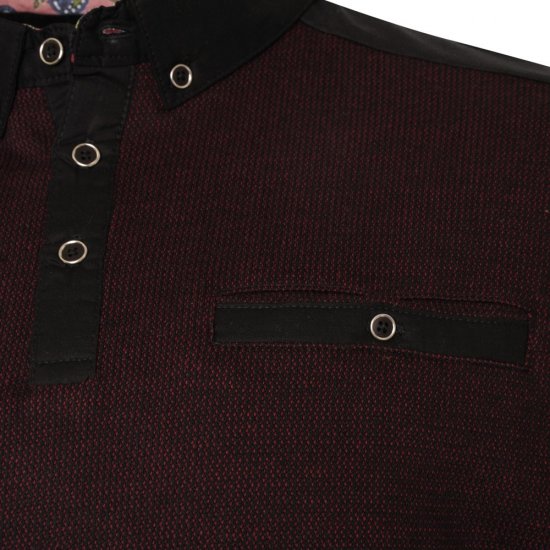 Kam Jeans 5490 Jersey Weave Contrast Polo Black - Πόλο μπλουζάκια - Aνδρικά μπλουζακια πολο μεγάλα μεγέθη