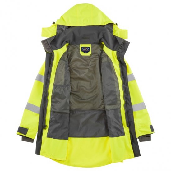 Leo Eastleigh Ecoviz 10K Performance Breathable Anorak Hi-Vis Yellow - Ρούχα εργασίας - Aνδρικά ρούχα εργασίας μεγάλα μεγέθη
