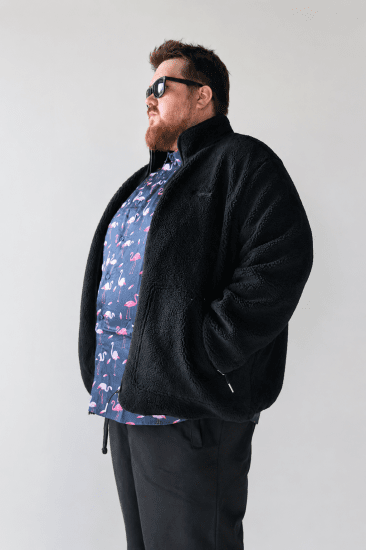 Jack & Jones Norrebro Teddy Jacket Black - Μπουφάν - Aνδρικά μπουφαν μεγάλα μεγέθη