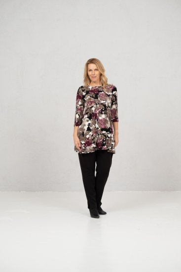 Scandinavian Caramel Flower Petals Tunic Brown - Τυπωμένα T-shirts για γυναίκες - 