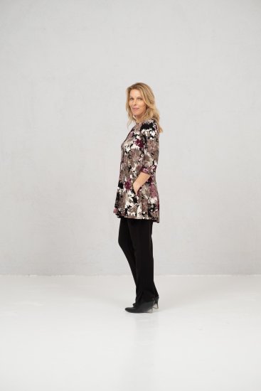 Scandinavian Caramel Flower Petals Tunic Brown - Τυπωμένα T-shirts για γυναίκες - 