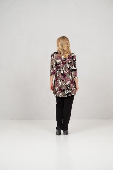 Scandinavian Caramel Flower Petals Tunic Brown - Τυπωμένα T-shirts για γυναίκες - 