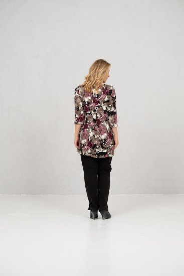 Scandinavian Caramel Flower Petals Tunic Brown - Τυπωμένα T-shirts για γυναίκες - 