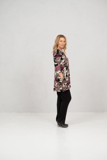 Scandinavian Caramel Flower Petals Tunic Brown - Τυπωμένα T-shirts για γυναίκες - 