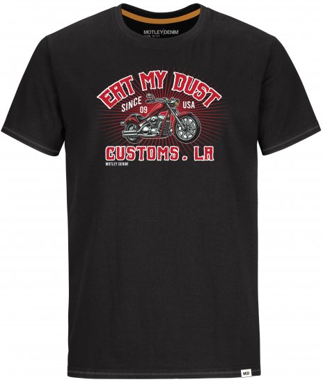 Motley Denim T-shirt Amble Black - Μακό μπλουζάκια - Aνδρικά μπλουζεσ μεγάλα μεγέθη